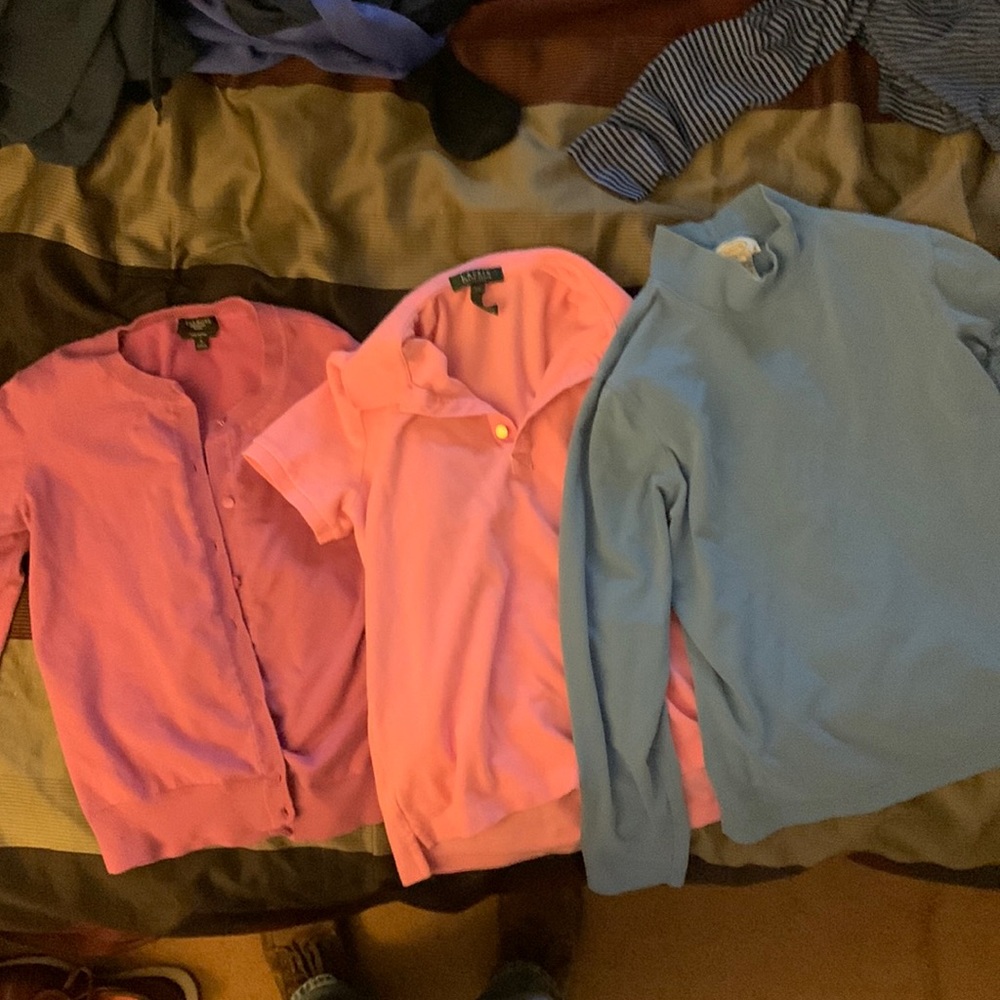 Petite Bundle. Cardigan / Mock Turtleneck / Polo